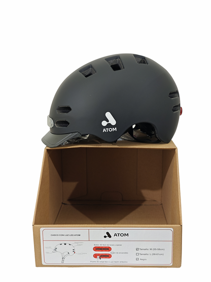 Casco eléctrico con luz recargable Atom